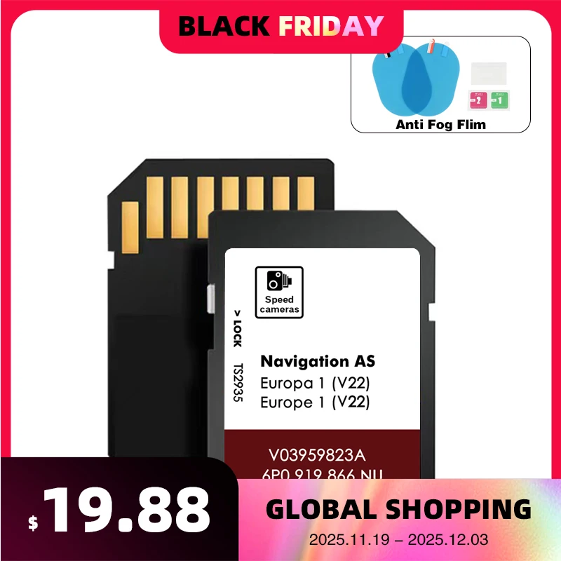 

MIB2 AS V22 Sat Navi 32GB Europe Map Update 2025 Navigation for Seat Ibiza Leon Toledo Car SD GPS Card V03959823A 6P0919866NU