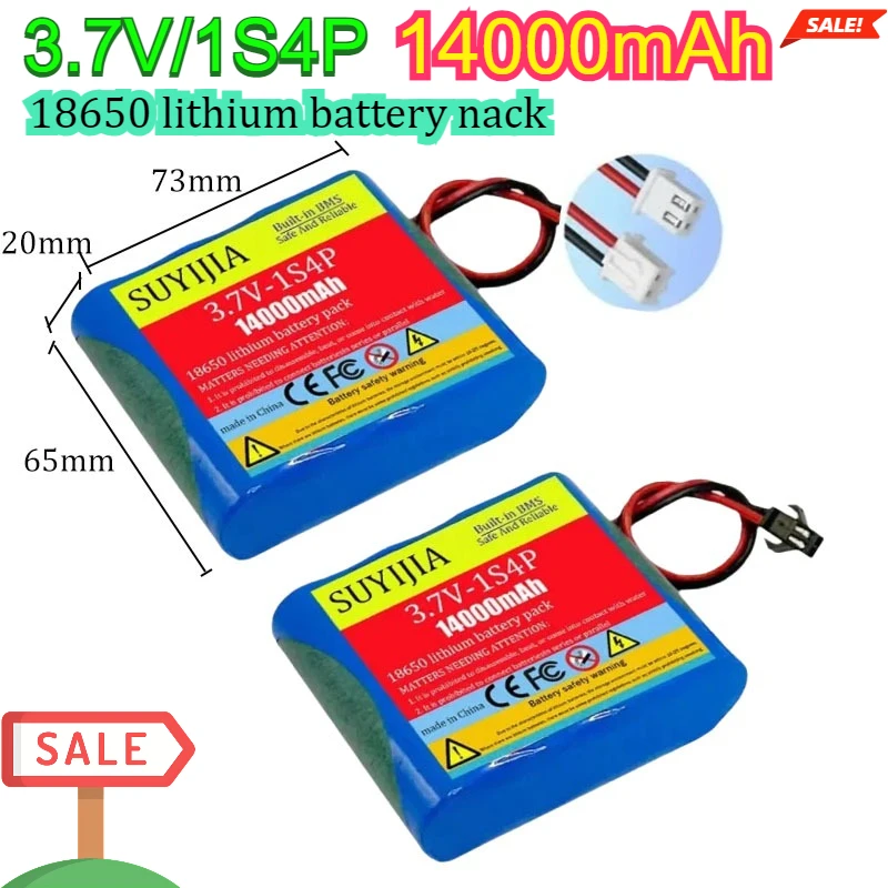 

Оригинальный литий-ионный аккумулятор 14000 мАч 3,7 В 1S4P 18650Игрушечный аккумулятор для салона красоты SM XH2.54 с вилкой Встроенный BMS