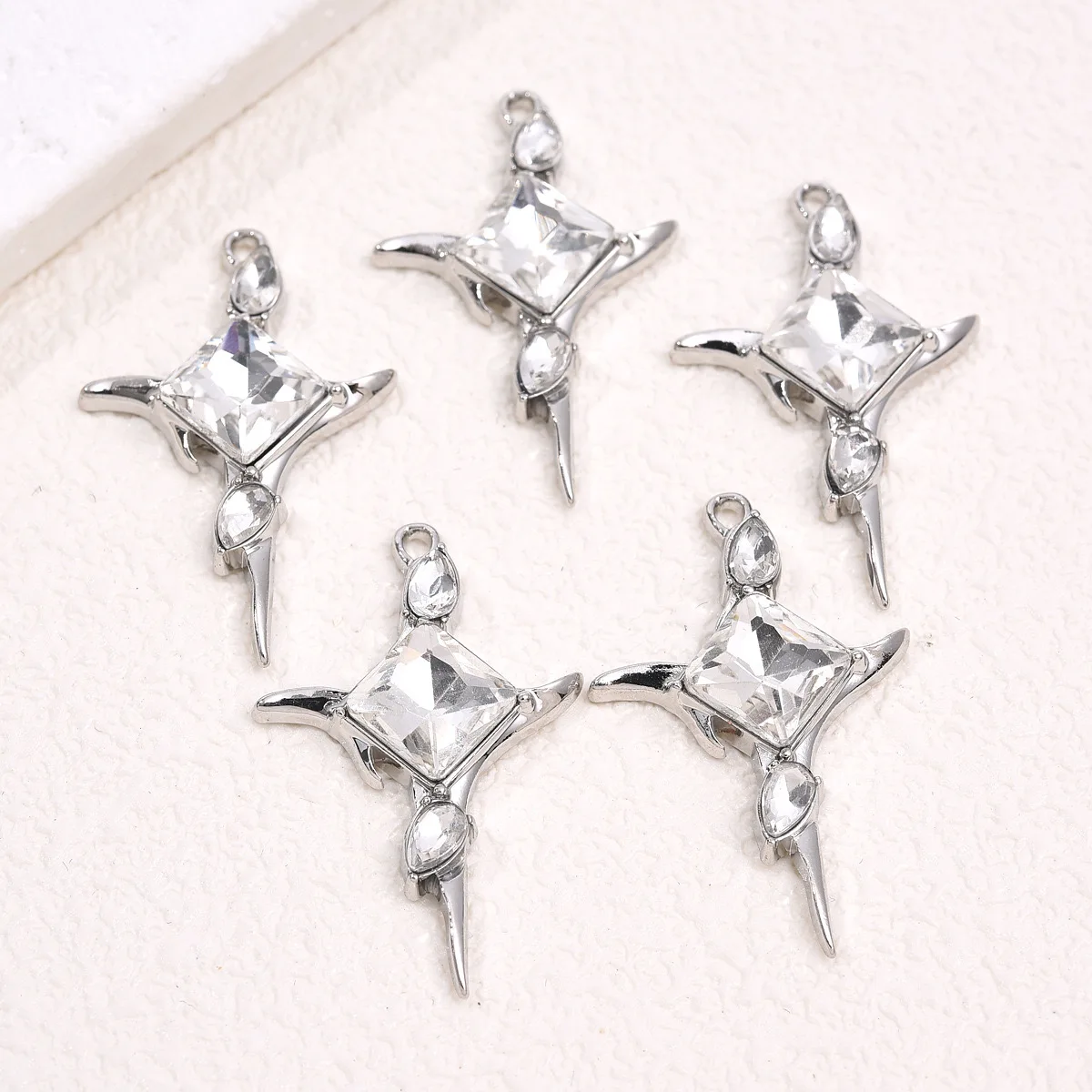 

10pcs Alloy Rhinestone crucifix Charms Pendants For DIY Jewelry Necklace Earring Making Accessories