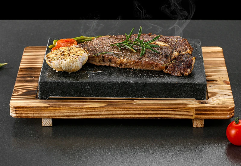 Granite Slate Grill Steak Plate Western Restaurant Natural Volcano Rock Frying Plate