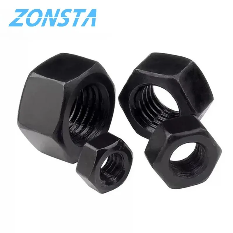 5/10/25/50pcs M2 M2.5 M3 M4 M5 M6 M8 M10 M12 M14 M16 M18 M20 M22 M24 M27 Hexagon Hex Nuts Grade 8.8 Carbon Steel Metric Hex Nuts