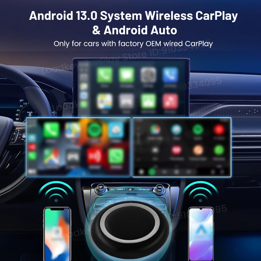 Trolink Android 13 CarPlay Ai Box 4 + 64G Беспроводная Android Auto Smart TV Box Автомобильные аксессуары для Benz Audi Kia Hyundai VW Toyota