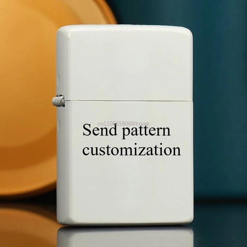 New Chinese Style Kerosiene Grinding Wheel Lighter Retro Style Metal Windproof Lighter Landscape Pattern Can Be Customized