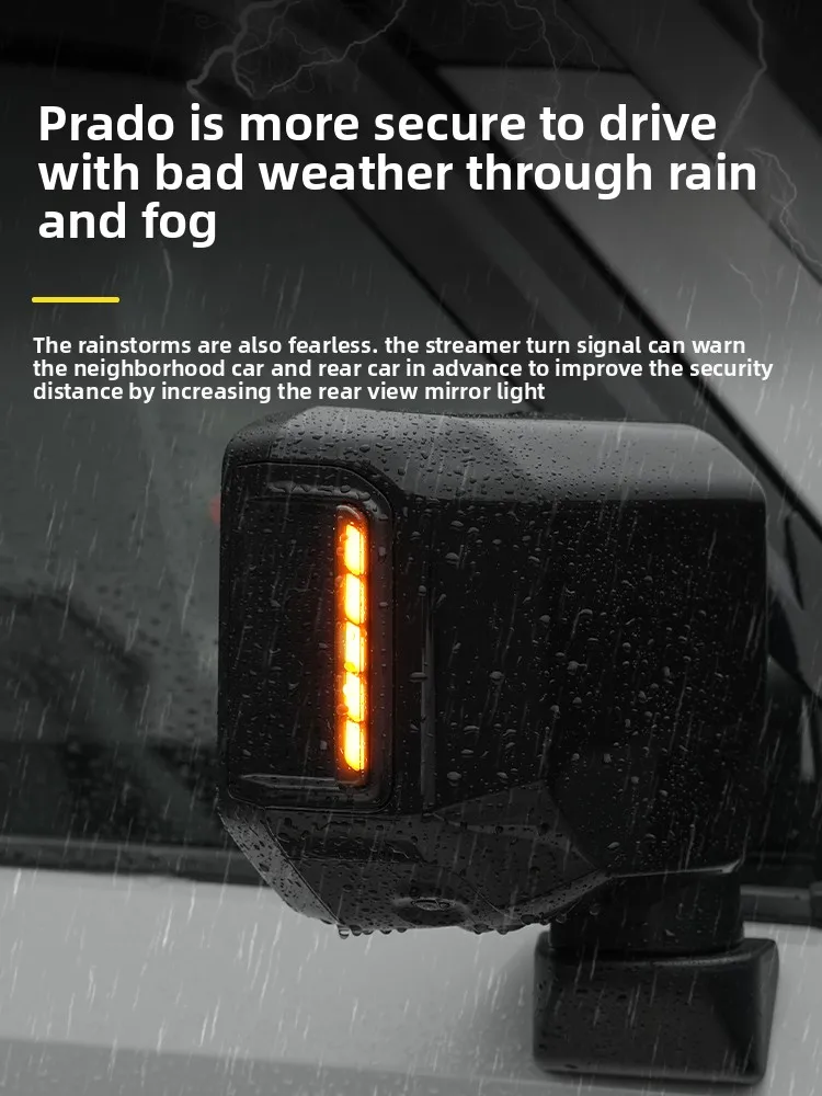 لتويوتا لاند كروزر LC250 برادو 2024 2025 سيارة الجانب مرآة الرؤية الخلفية مؤشر ديناميكي الوامض Led تتدفق بدوره مصباح إشارة