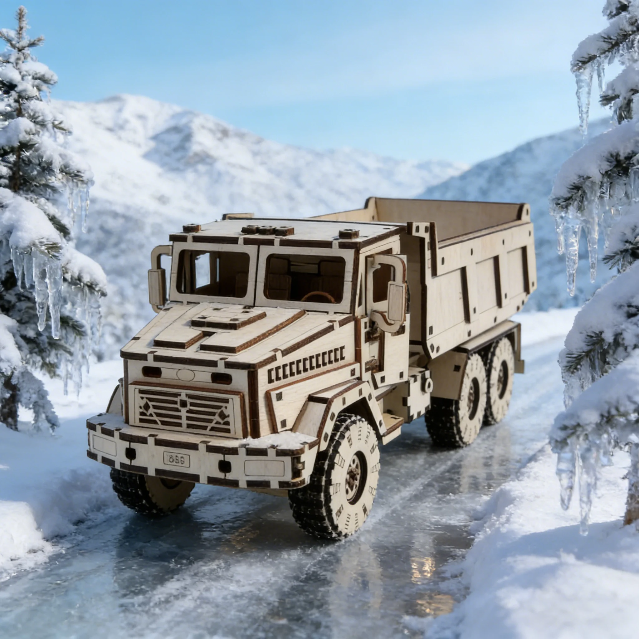 

Dump Truck 3D Wooden Puzzle, Scale Model, DIY Model Kit, Handcrafted Gift, Home Decor, Assembly Toy