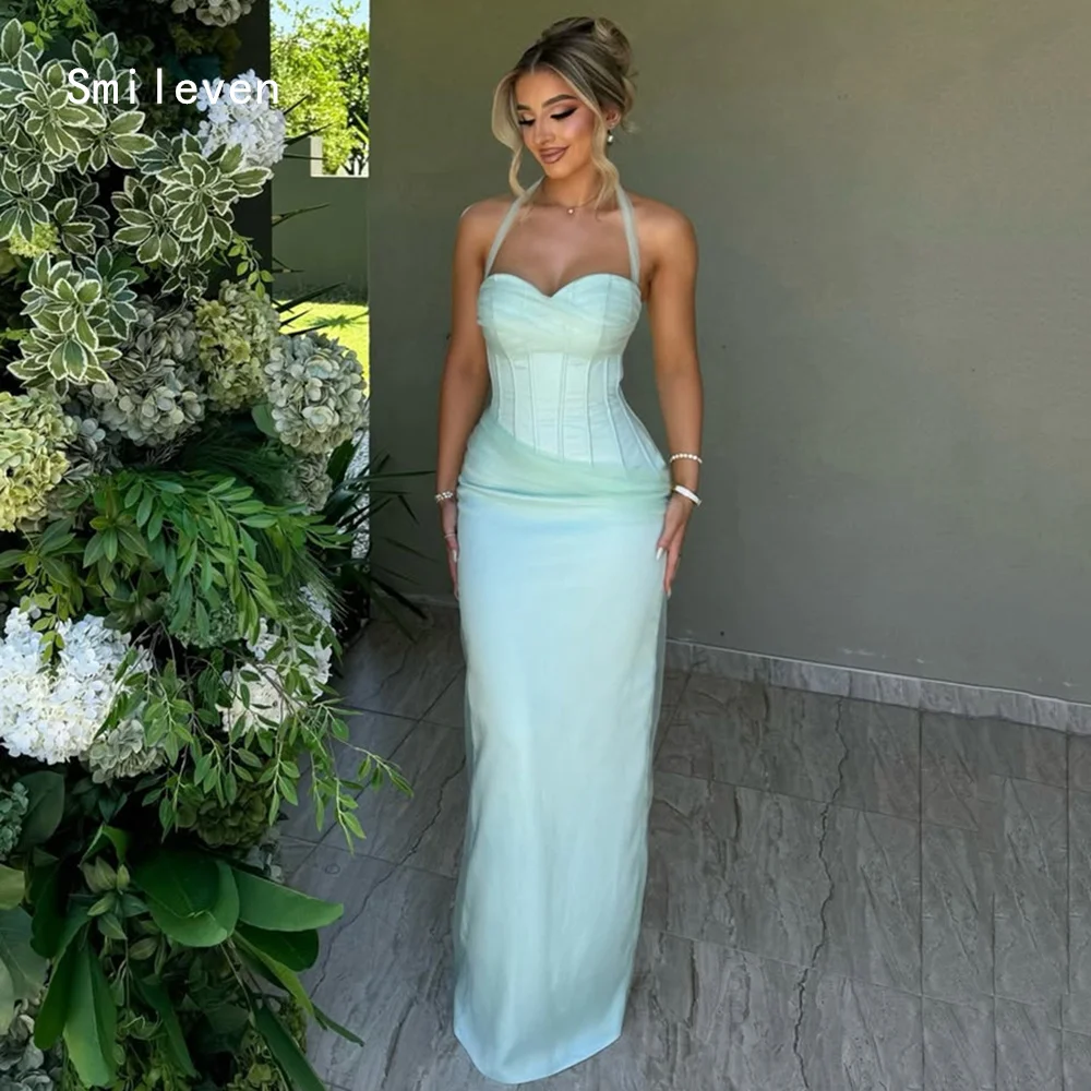 

Smileven Luxury Noval Mermaid Evening Dress Halter Elegant Formal Prom Dresses Sleeveless Birthday Party Gowns Customized 2026