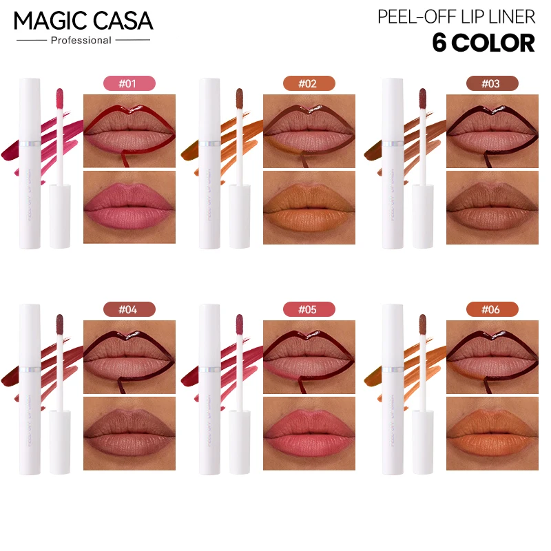 MAGIC CASA esmalte de labios desgarro juego de seis piezas tinte mate brillo de labios máscara de labios de larga duración impermeable sin decoloración
