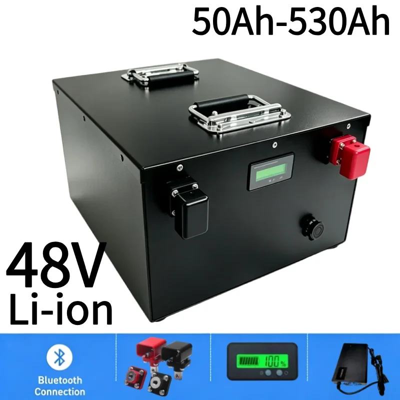 48V Rechargeable Deep Cycle Lithium Battery 50Ah-530Ah Built-in Smart BMS High Power For Solar UPS Telecom 10-18KW Inverter