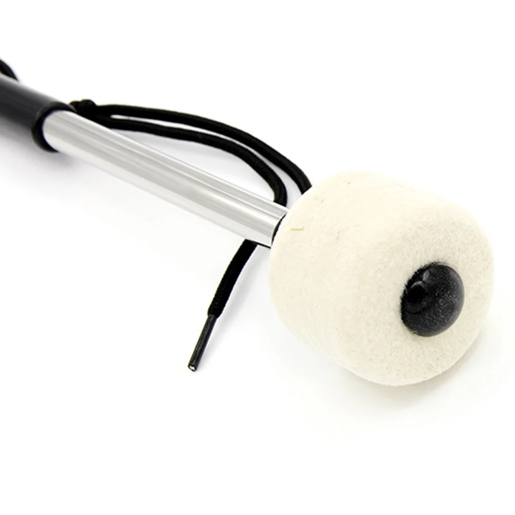 

1pc Stainless Steel Drum Beater For Snare Wool Felt Head Durable Music Percussion Instrument Replacement Accessory Gift