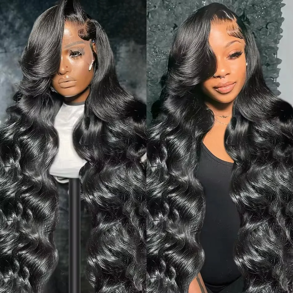 

13x6 360 Body Wave 13x4 Lace Front Human Hair Wigs Transparent Lace Frontal Human Hair Wigs 250 Density Pre Plucked HD Lace Wigs