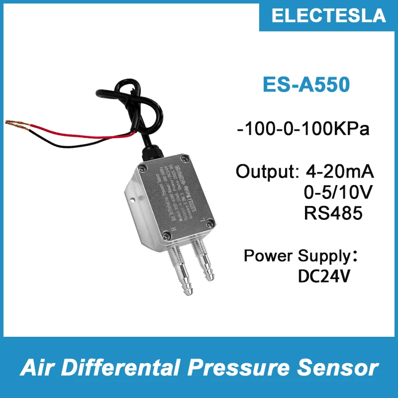 

Air Gas Wind Digital 4-20mA 0-10V 0-5V RS485 Differential Pressure Meter Air Differential Pressure Transmitter
