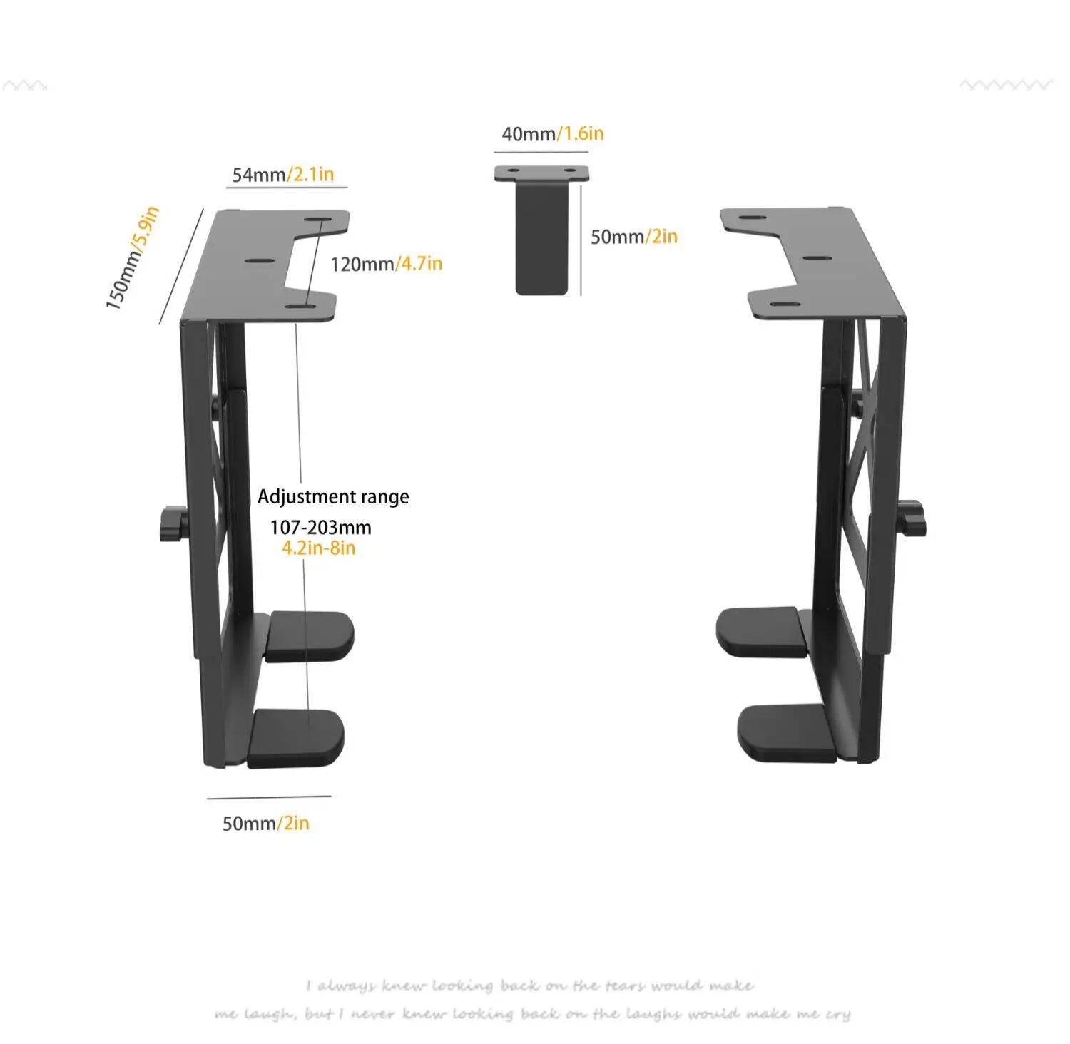 Under Desk CPU Mount Adjustable PC Holder Metal Computer Case Bracket NAS Storage Stand Desktop Bottom Mount