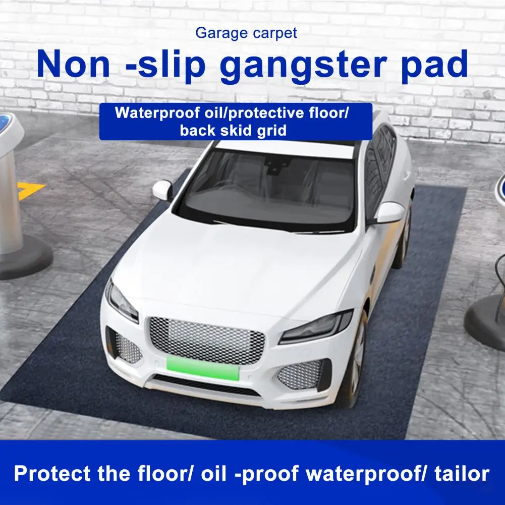 Rectangle Garage Floor Mat For Under Car Dark Grey Garage Flooring Rug Motorcycle Oil Spill Mat Absorbent Oil Garage Mat