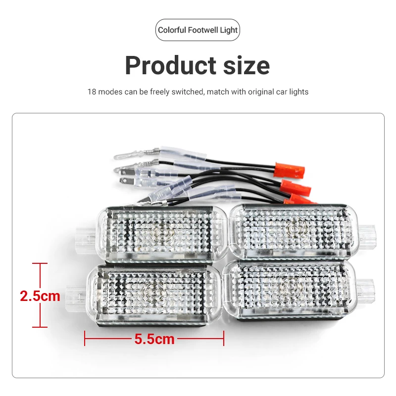 Car Footwell Lights For Porsche 911 955 957 987 997 Cayenne Boxster Cayman Macan Carrera 911 992 Panamera 971 Accessories