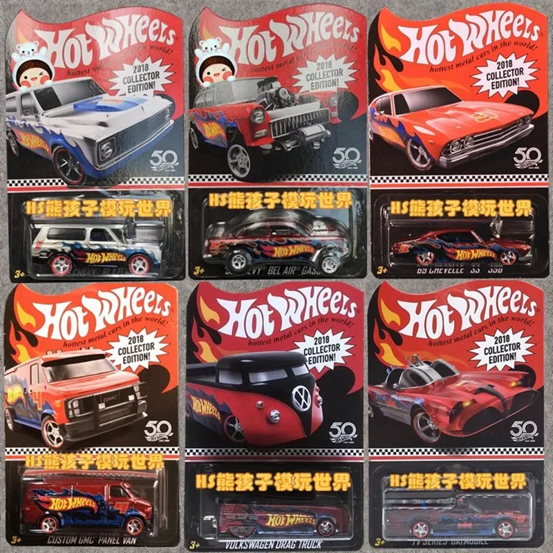 1/64 Hot Wheels 2018 Collector Edition Red Line Car Model TV Series Batmobile Collectible Room Ornament Boy Birthday Toy Gift view 6