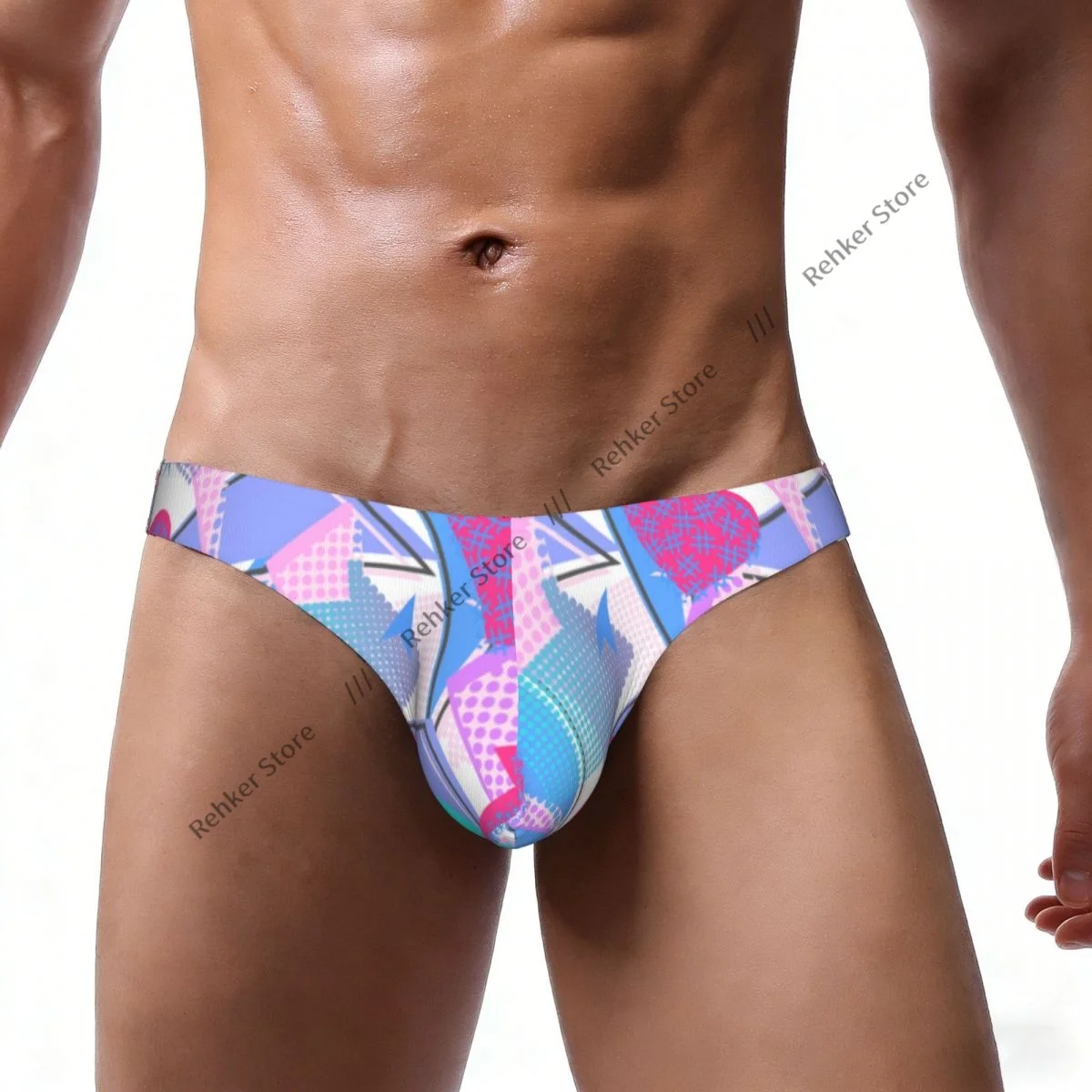Abstract Dots Geometric Igures Men's Briefs Sexy Underpants Bikini Underwear Men Panties