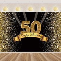 50th Adult birthday party decoration Photography banner Photo background Custom Gold birthday background