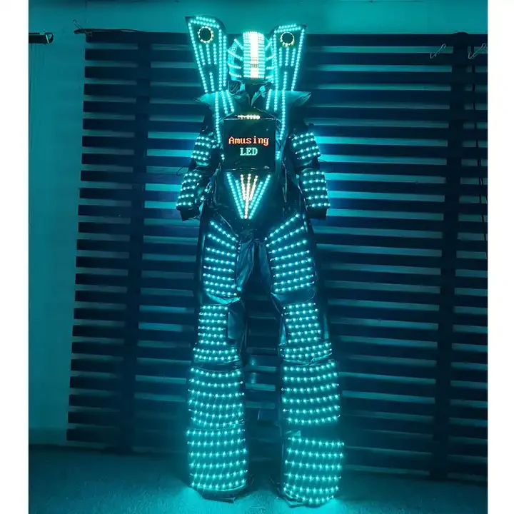 Chest Digital Screen LED Stilts Walker robot suit party led robot costume stage clothes luminous costume for dance performance