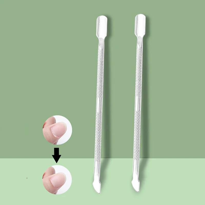 Cuticle Dead Skin Trimmer Remover Nail File Manicure Art Pedicure Care Tool Double Sided Stainless Steel Metal Cuticle Pusher