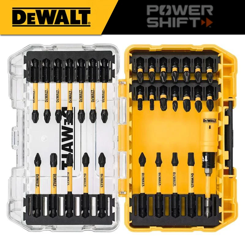 DEWALT DT70739T-QZ 31-Piece FlexTorq Screwdriver Bit Set 25mm/57mm Impact Drill Bits with Rugged Casing Power Tool Accessories