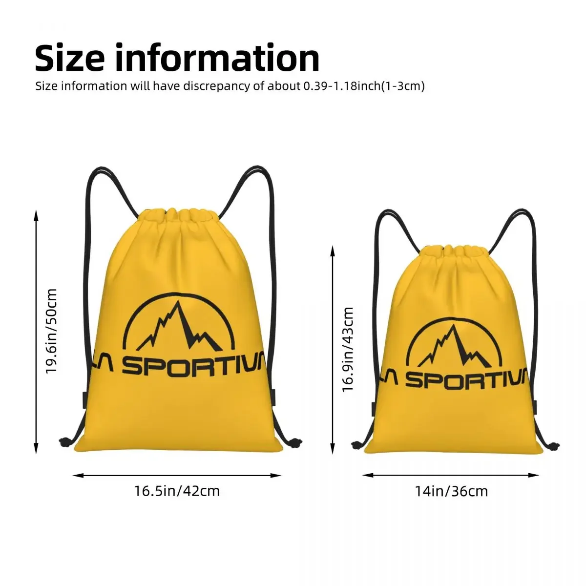 La Sportiva Logo Drawstring Backpack Sports Gym Sackpack Water Resistant String Bag for Cycling