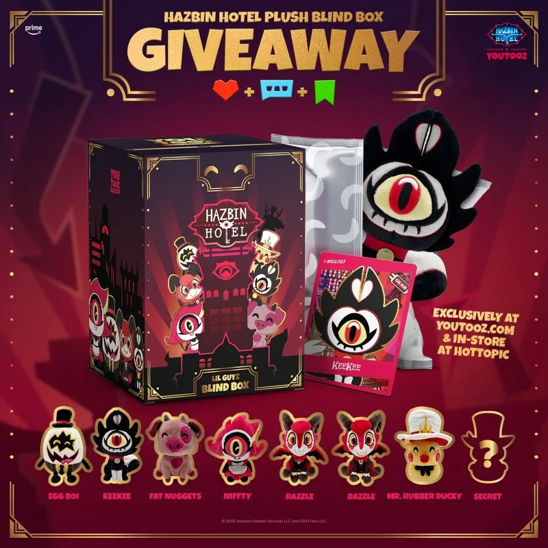 

Youtooz Hazbin Hotel Little Ones Plush Blind Box Original Mystery Toys Egg Boiz KeeKee AngelDust Alastor Nifty Collectible Doll