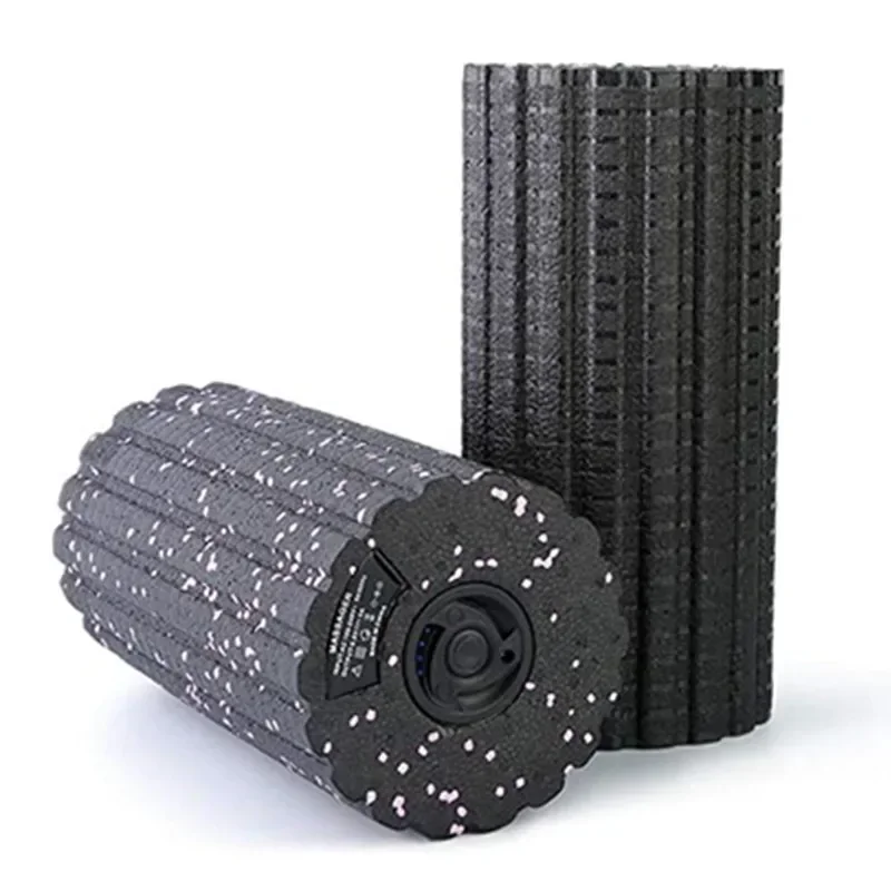 4-Speed Vibrating Electric Yoga Massage Foam Fitness Roller Backrest Leg Adjustment Massager for Muscle Recovery Relaxation