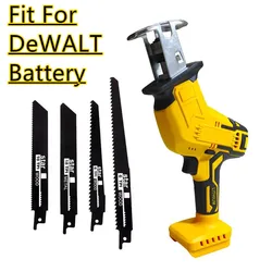 Fit For DeWALT 20V Battery Electric Reciprocating Saw Cordless Cutting Saber Saw Wood Metal Pipe Cutting 4 Blades Power Tools