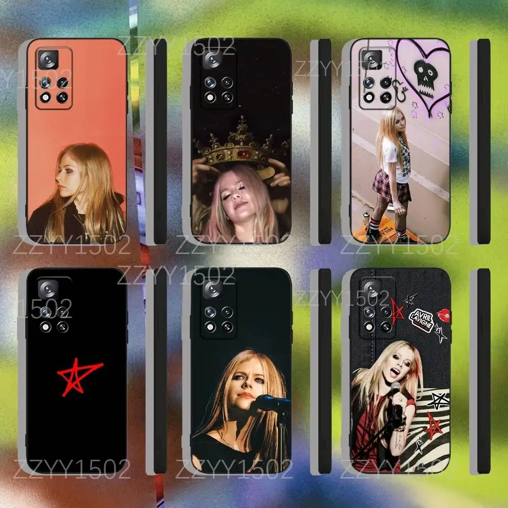 

Singer Avril Lavigne Rock Phone Case For Samsung S25,S24,Ultra,S20,S30,Plus,S22,S23,Ultra,Plus,5G Black Silicone Soft