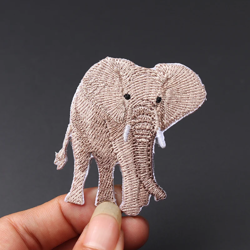 Cartoon elephant size: 5.5X4.5CMPatches Embroidery Applique Clothes Sewing Supplies Decorative Iron on Badges Patch