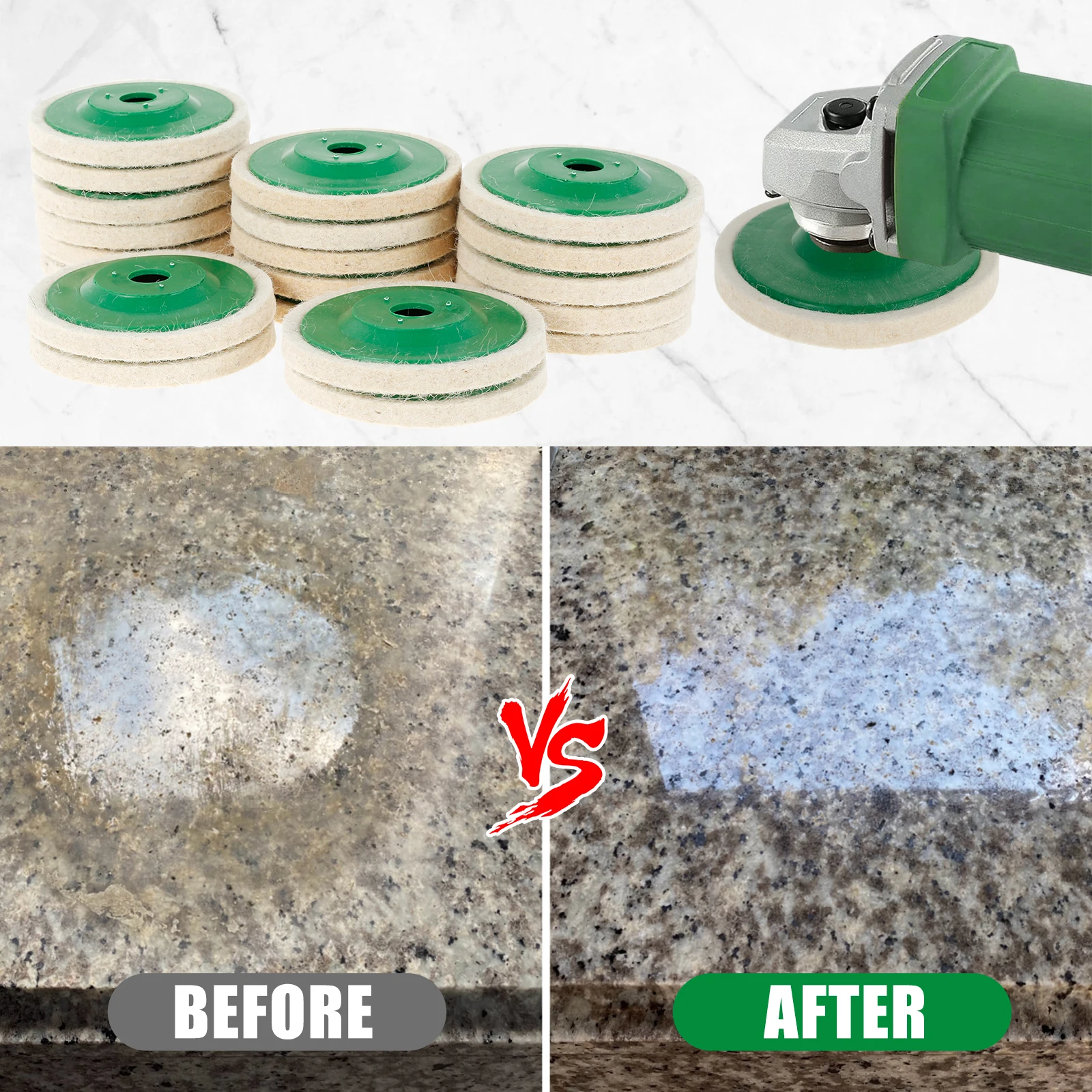 20/5 قطعة 4/5In الصوف إطارات لامعة لوحة التلميع 100/125 مللي متر زاوية طاحونة عجلة ورأى تلميع القرص للمعادن الرخام الزجاج السيراميك