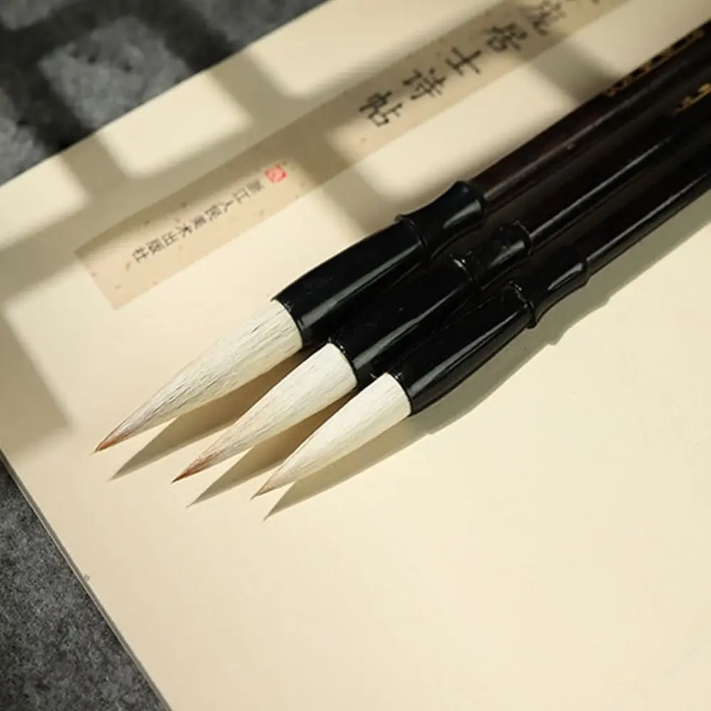 Oil Watercolor Chinese Calligraphy Brush Wolf Hair Wood Scriptures Writing Brush Oil Painting Art Paint Brush Student