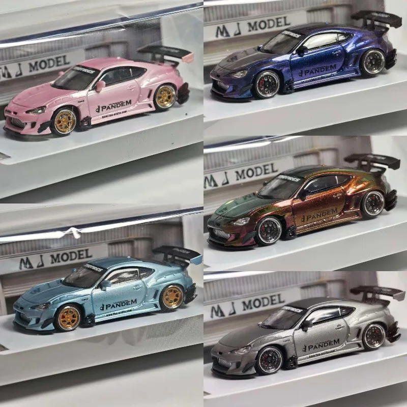 MJ 1:64 Toyota GT86 v3 Pandem Rocket Rabbit wide body alloy die-casting car model static ornament, adult collectibles.