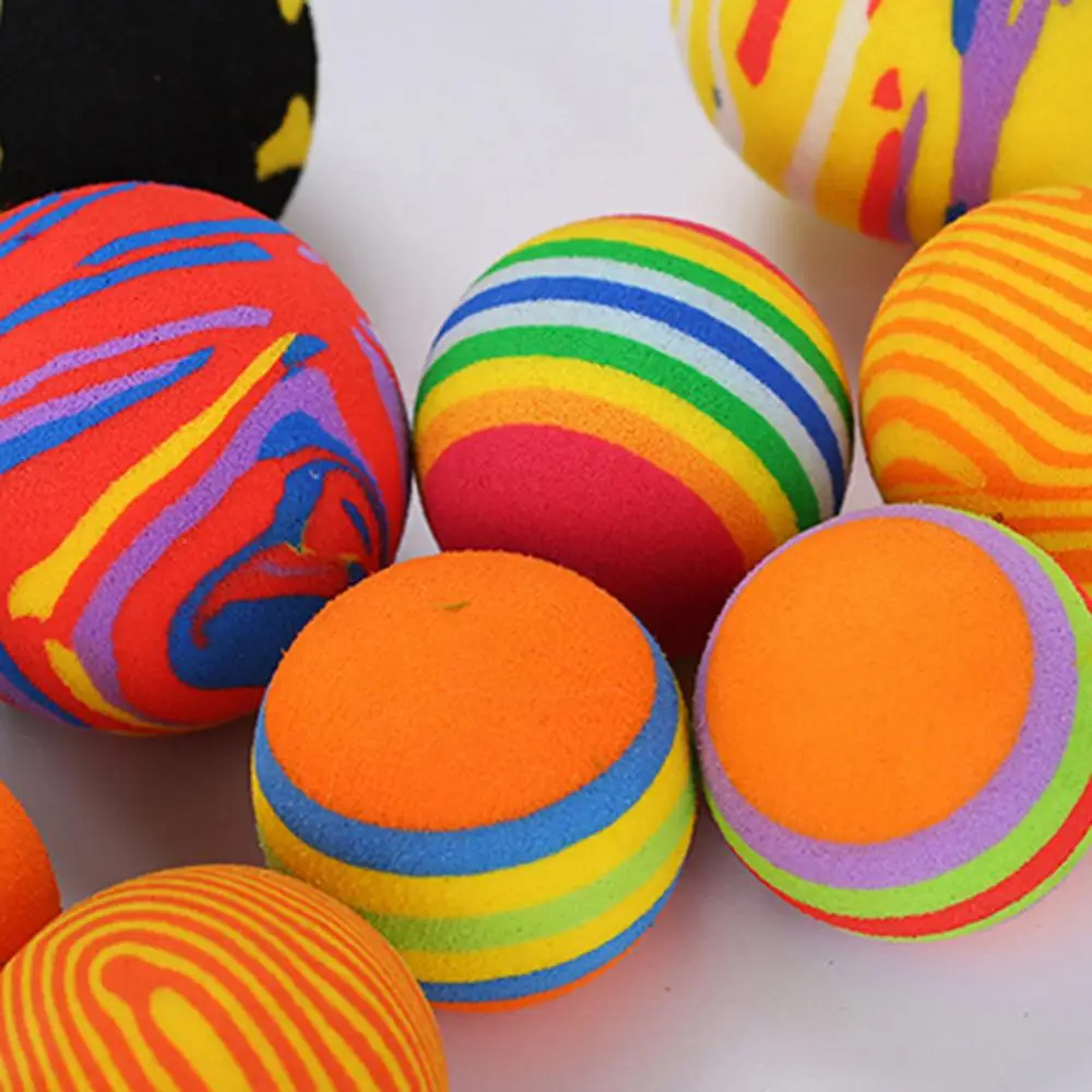 10 Cat Toys Teaser Ball Training Amusement Smart Cat Toys Interactive Multicolor Ball Cats Toy Pet Playing Ball for Kitten Kitty