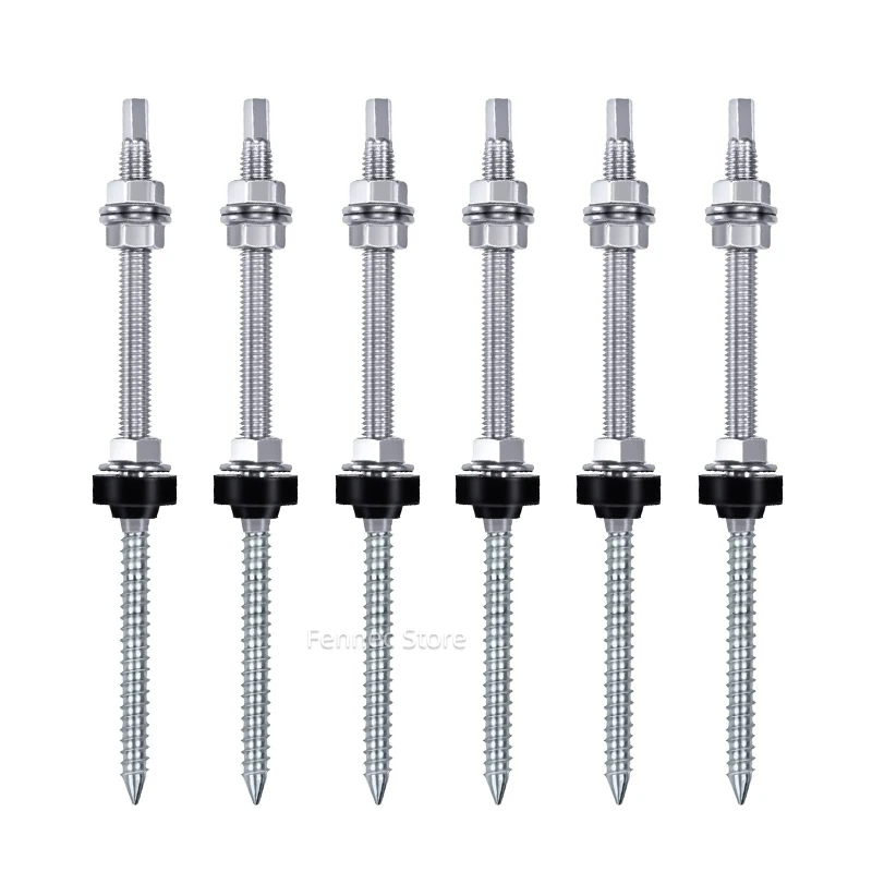 304 Stainless Steel Solar Mounting Hanger Bolts Photovoltaic Solar Panel Roof Mounting Screws M10 Solar Panel Accessories Kit