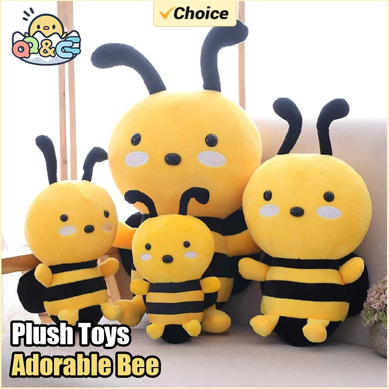 

Kawaii Fluffy Cartoon Plush Toy Creative Adorable Bee Soft Cute Animals Simulation Pillow Small Doll Toys for Kids Girl Gifts