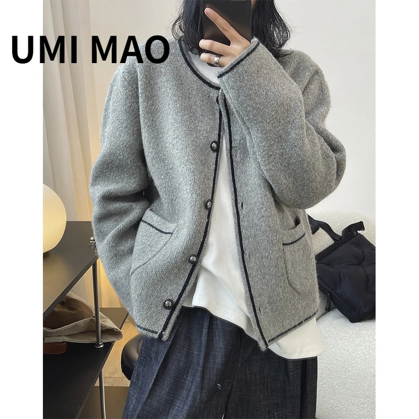 

UMI MAO Winter New Korean Ins Retro Lazy Casual Little Fragrant Sweater Cardigan Loose Warm Thickened Top Autumn Jacket Women