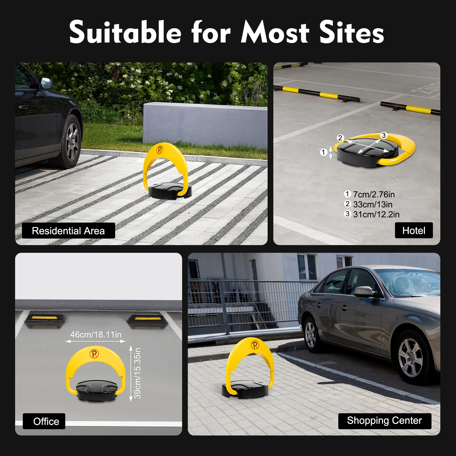 Parkeerslot met afstandsbediening Intelligent parkeerplaatsslot 180 °   Opvouwbare parkeerbarrières IP67 waterdichte parkeerspotbeschermer