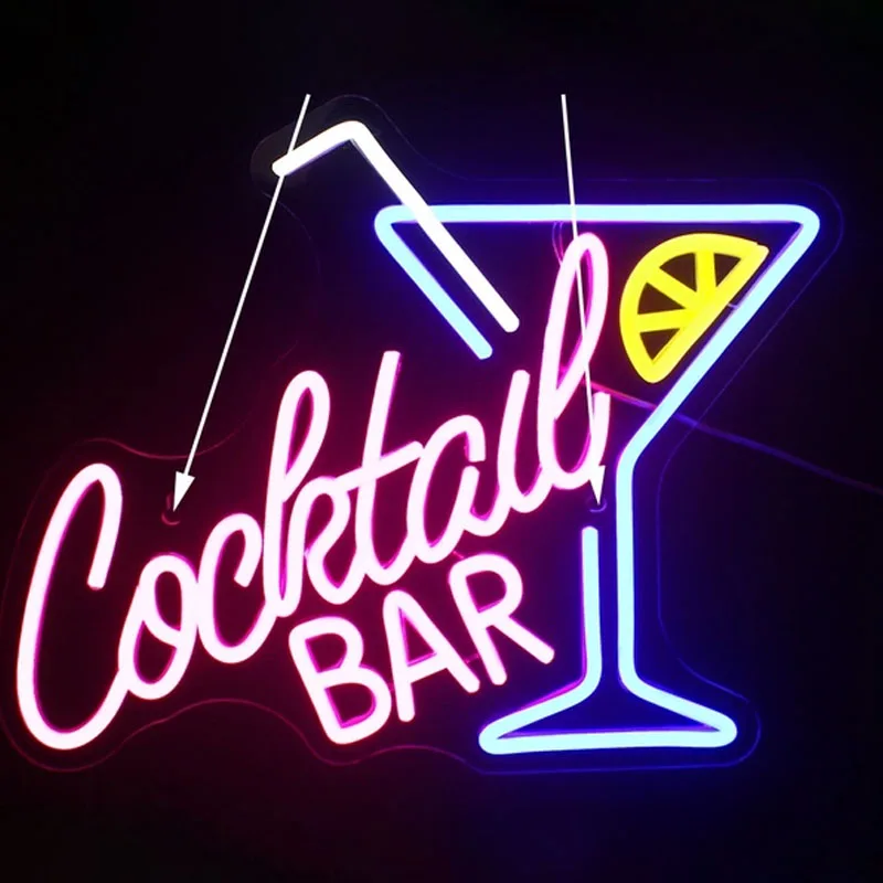 

Cocktail Bar LED Neon Sign UWB powered for Party Pub Night Club Man Cave Decor Art Wall Lights Beer Bar Decor LED Neon Light