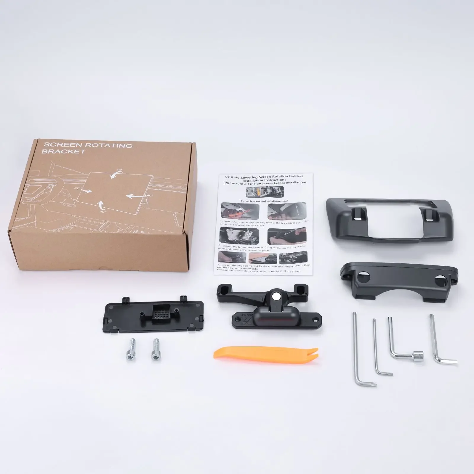 For Tesla M3/Y Central Control Screen Rotating Bracket Allowing for Free Rotation of the Original Screen Height RHD & LHD