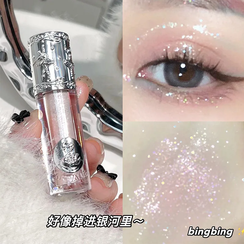 200Pcs  Liquid Eyeshadow Pearlescent Shimmer Long Lasting Monochrome Pearly Fine Sparkling Sequins Eye Shadow Highlighter