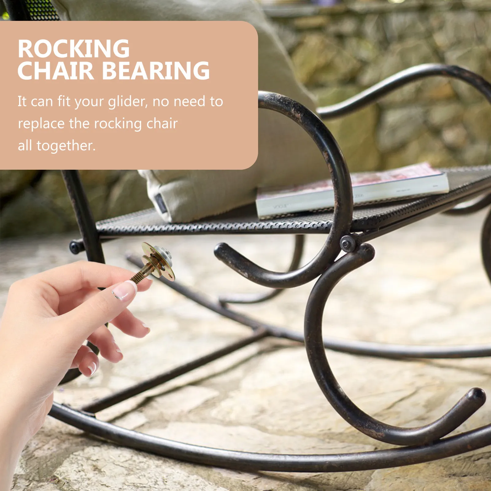 4Pcs Rocking Chair Bearing M8x45mm Reasonable Structure Sturdy Iron Bearing for Glider Rocker Chair Furniture Hardware