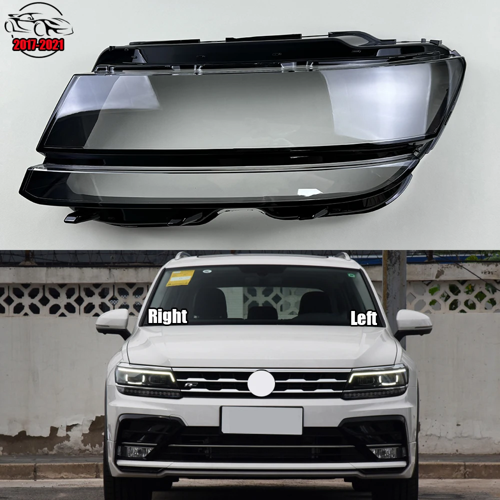 For Volkswagen VW Tiguan L 2017-2021 Transparent Light Case Front Headlight Cover Auto Headlamp Lampshade Glass Lamp Shell Caps