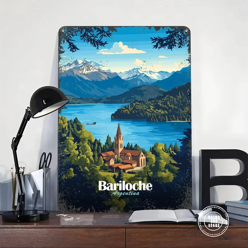 Bariloche Argentina Travel Poster Customized Wall Art Vintage Metal Signs Retro Tin Plaque for Man Cave Decoration Home Decor At