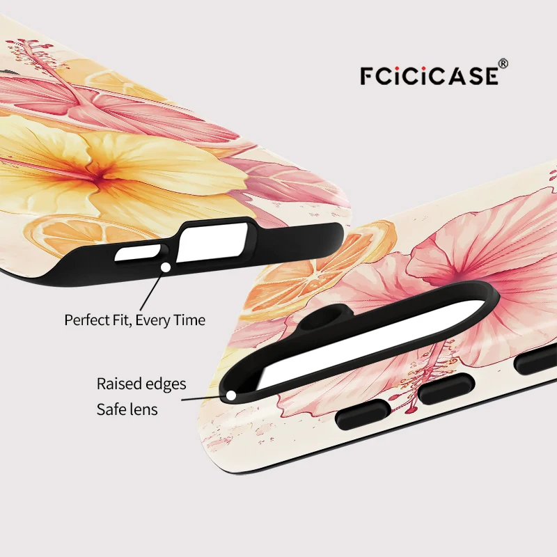 Etui na telefon Fcicicase do Samsung Galaxy A36 A26 A 26 A16 A56 5G Silikonowe kwiatowe pomarańczowe dwuwarstwowe odporne na wstrząsy matowe etui