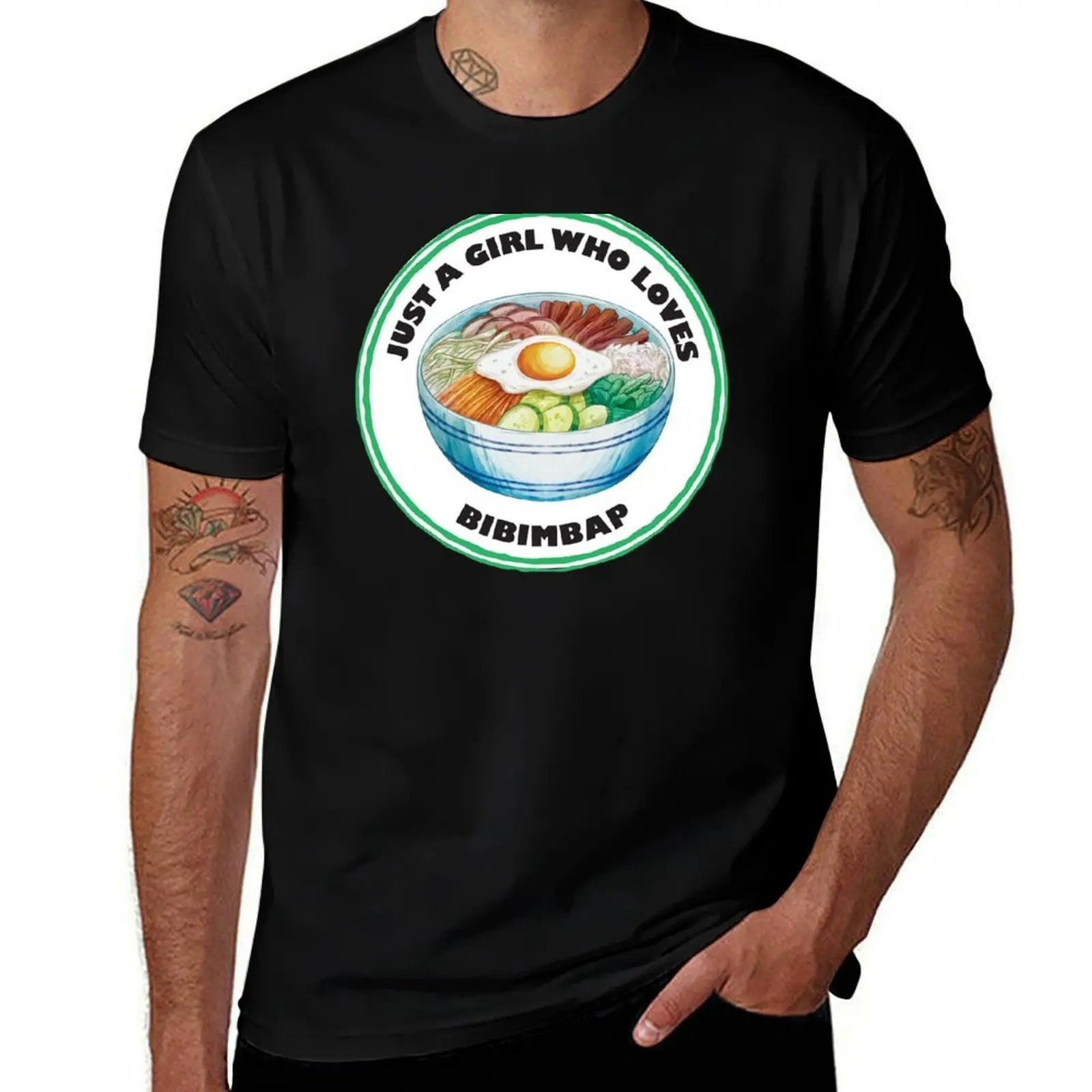 

Just A Girl Who Loves Bibimbap T-Shirt kawaii clothes funny costumes blacks custom t shirt tshirts for men