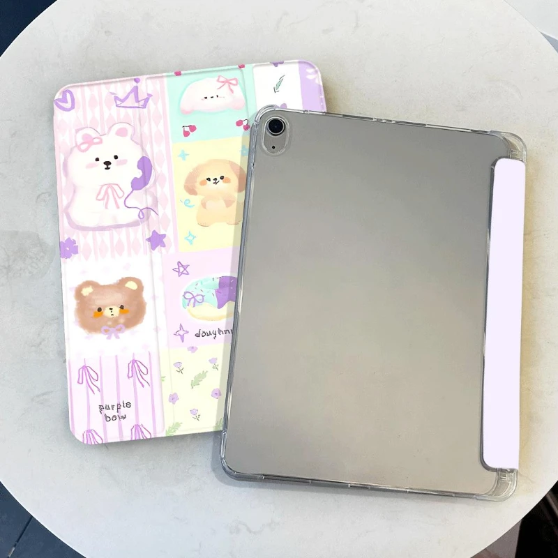 Smart PU Case for Ipad Pro 11” Case 10.2 7th 8th 9th Gen IPad 10th Generation IPad Air 4 10.9 2020 Air 5 Puppy Donut Tablet Case