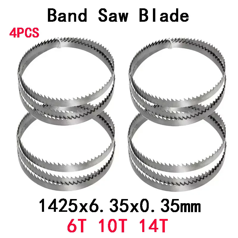 

4Pcs Band Saw Blade 1425mm Bandsaw Blades 1425 mm 6.35 mm 0.35 mm 6T 10T 14T TPI for Cutting Wood Band Saw Blade