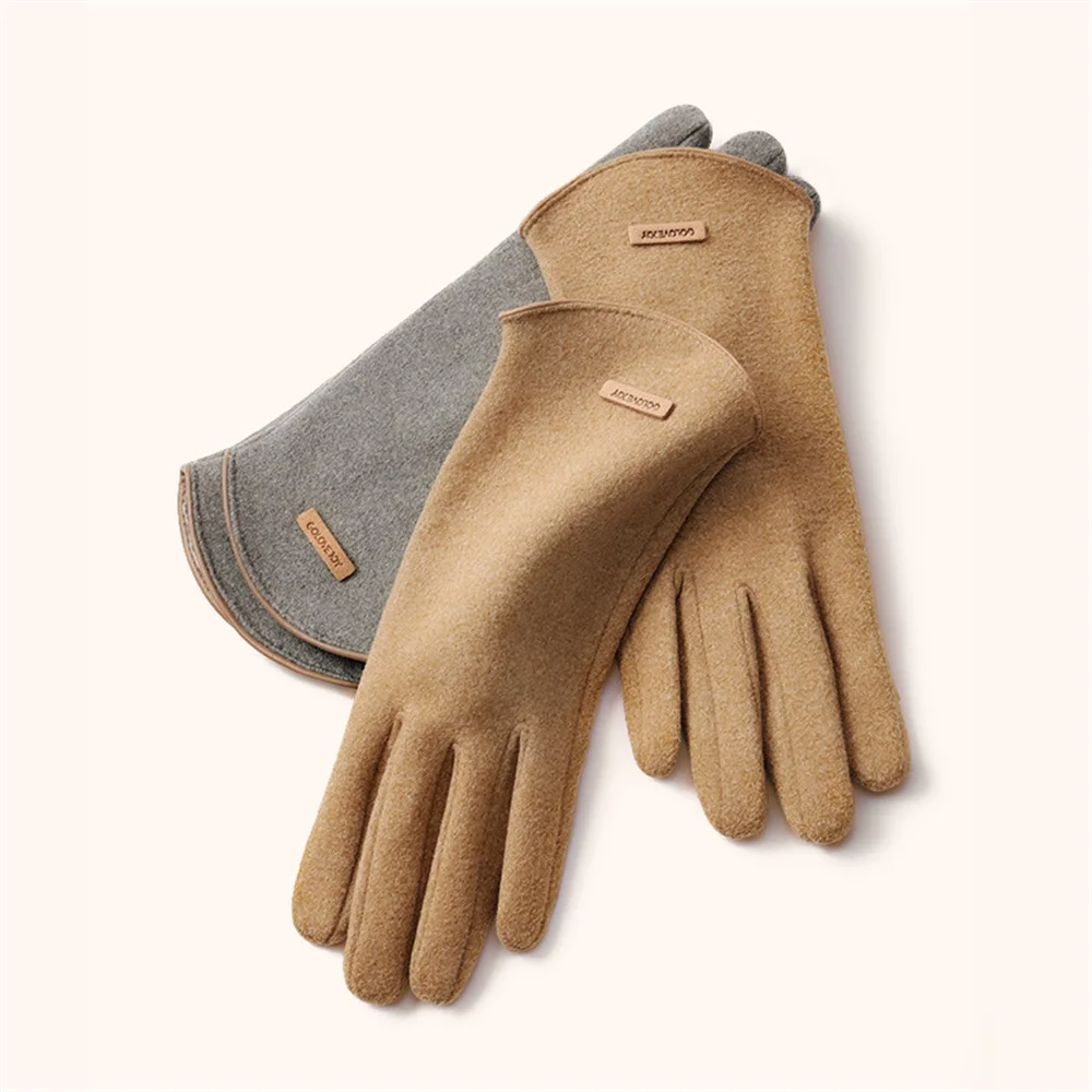 Winter verdickte Plüsch wind dichte Samt handschuhe für Frauen Outdoor-Radfahren koreanische Version Flip Over Finger Screen warme Handschuhe