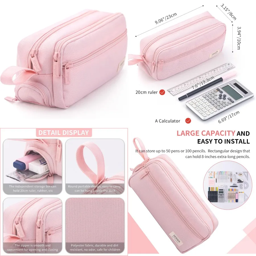 

Пенал большой емкости с высоким объемом хранения для офиса средней школы, колледжа и взрослых. Идеальный настольный органайзер для ручек.